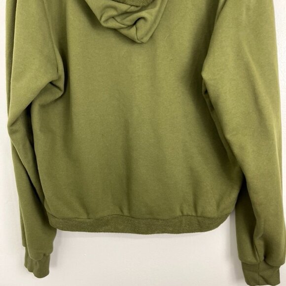 Zyia Active Deep V-Neck Green Cotton Hoodie - Picture 12 of 12